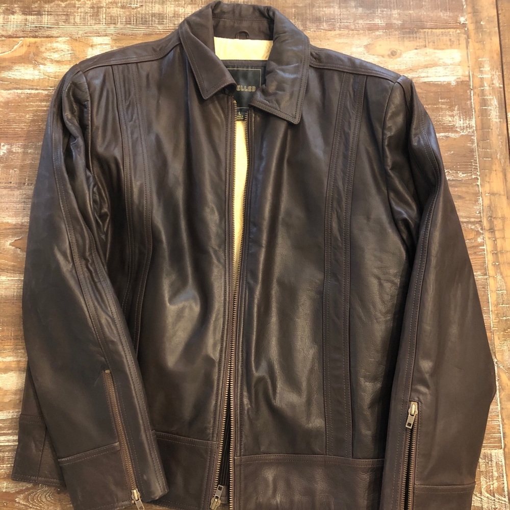 Men’s Excelled genuine brown leather jacket